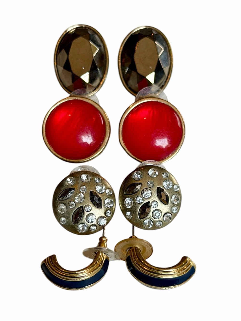 Vintage Jewelry 80s Lot Statement Pierced Earrings Eclectic Maximalist